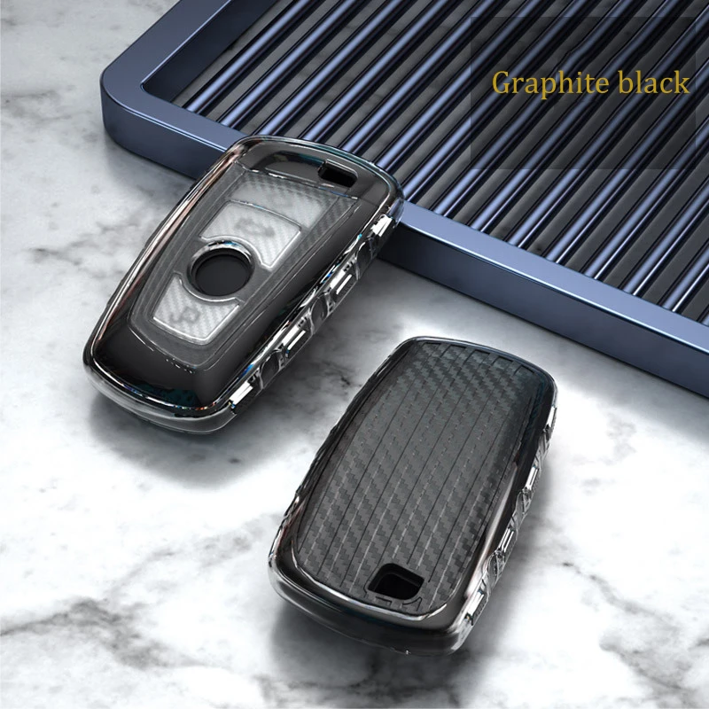 

For BMW X1 X3 X5 X6 TPU Carbon Fiber Soft Case Key Cover New 5 Series Car Key Cover 7 Series 3 Series Blade Key Protection Cover