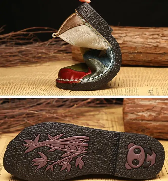 Женская обувь Женские туфли Плоские для мамы Лоферы из натуральной коровьей кожи