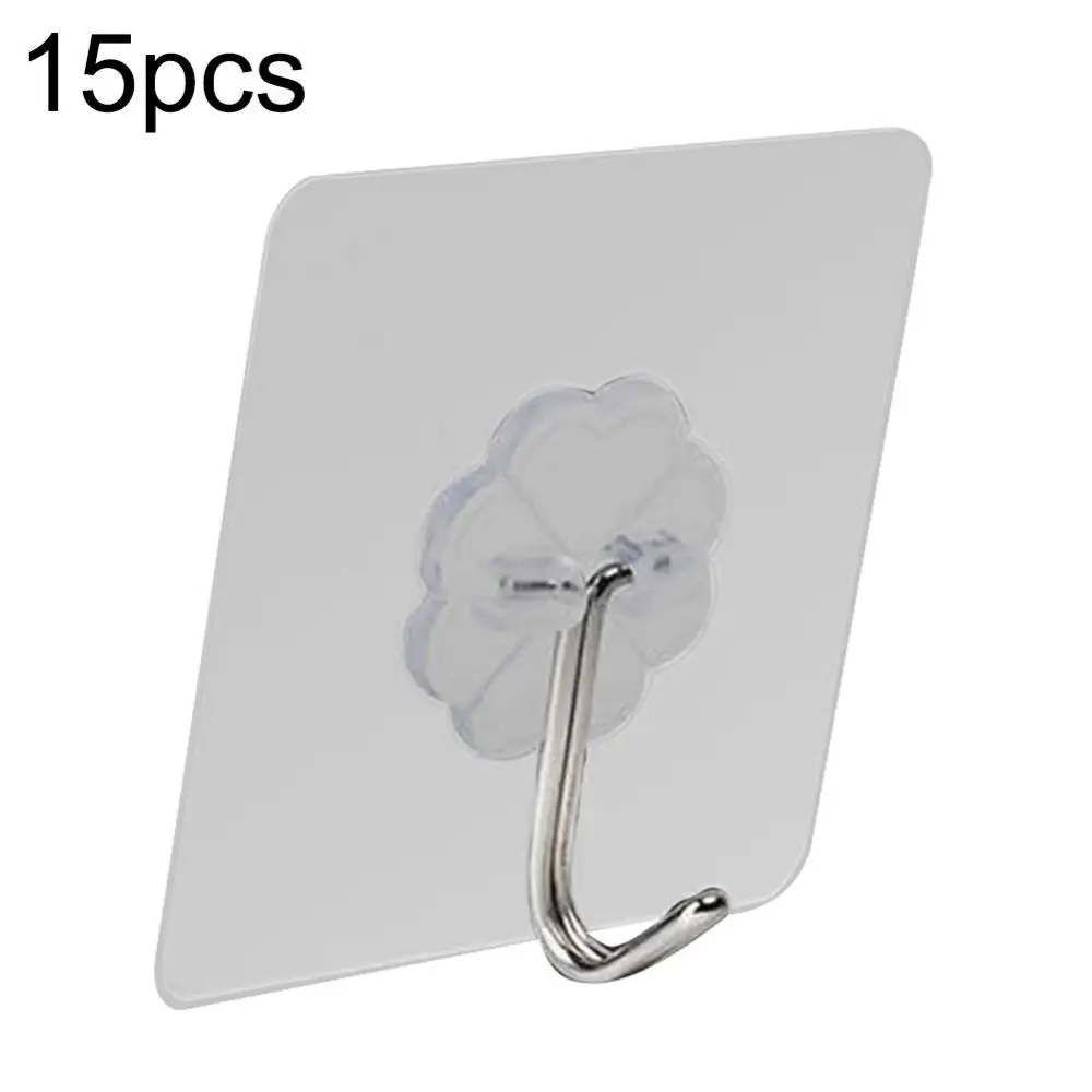 

15Pcs Transparent Strong Home Kitchen Hooks Wall Suction Cup Sucker Mount Hook Hanger Kitchen Bathroom Bag Holder Storage Rack