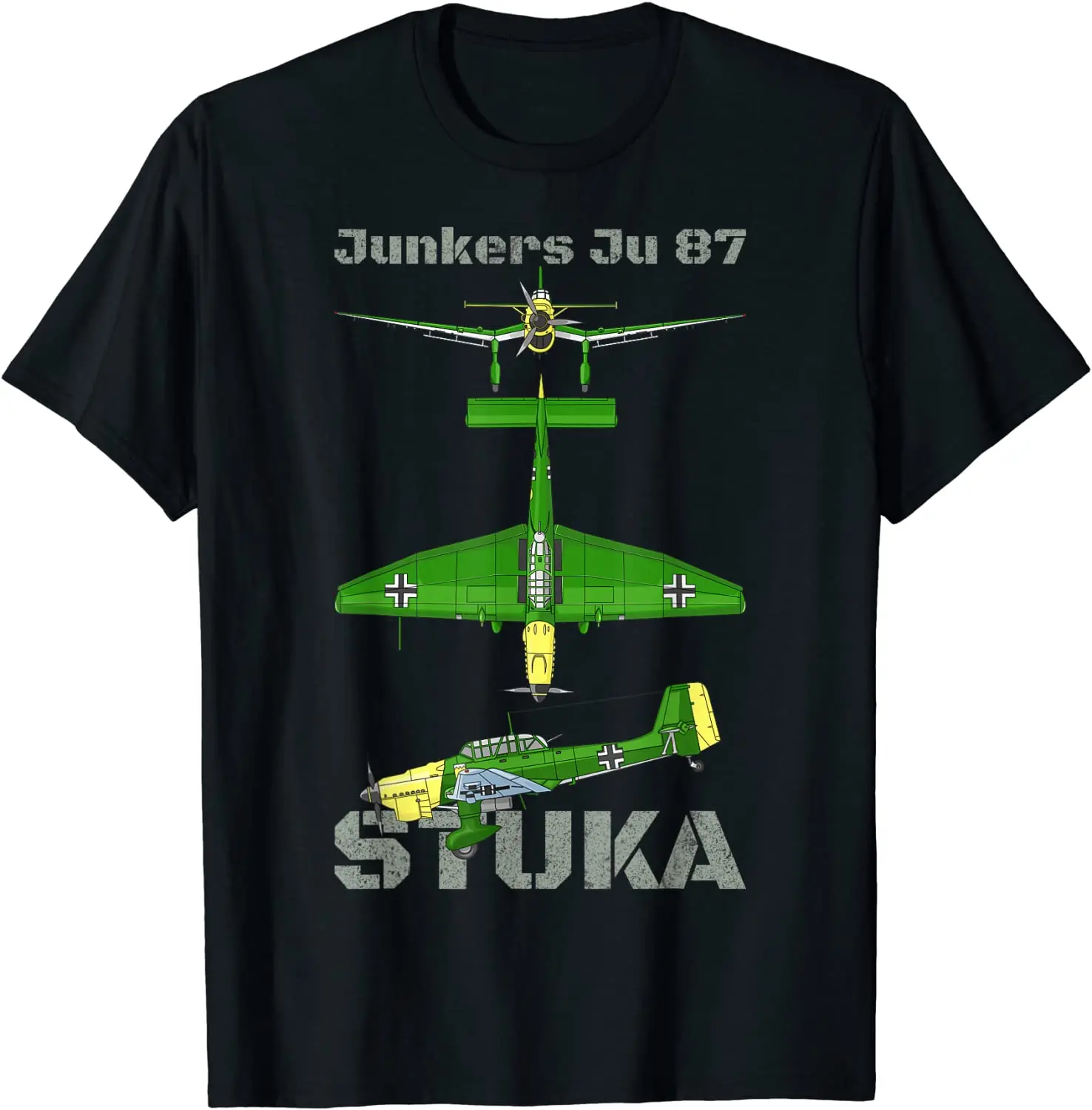 WWII German Ju 87 Stuka Dive Bomber Plane Diagram T-Shirt. Summer Cotton O-Neck Short Sleeve Mens T Shirt New S-3XL