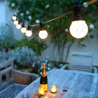 Светодиодная гирлянсветильник s G50 с круглыми лампочками, уличсветильник водонепроницаемое праздничное украшение для рождества, свадьбы, сада