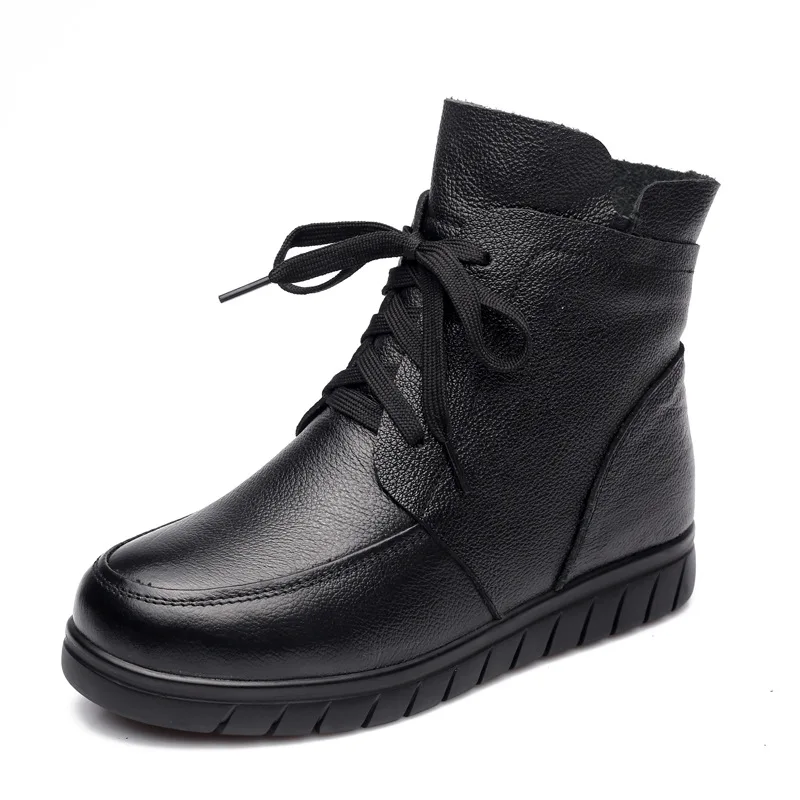 Очень шерсти меховые теплые сапоги с вырезами Ботильоны из коровьей кожи Женские