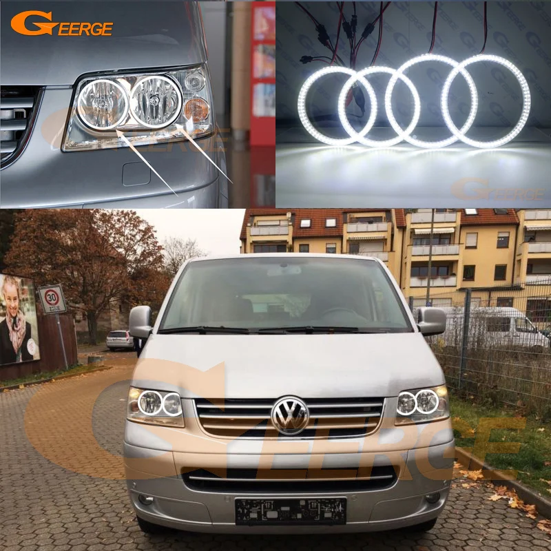 Для Volkswagen VW Multivan T5 2003 2009 ультра яркий SMD СВЕТОДИОДНЫЙ ангельские глазки набор