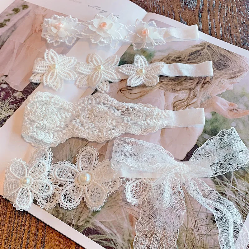Ins Baby Headband Lace Girls Nylon Hair Accessories For Children Princess Head Wrap Infant Cute Headbands Newborn Photo Props | Детская