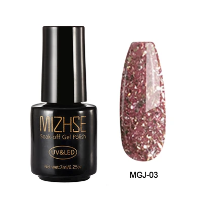 SetD07 MGJ003 MIZHSE 7 мл Сияющий УФ-Гель-лак Алмазный Блеск Блестки Платиновый Гель-лак для ногтей Полупостоянный дизайн ногтей УФ и светодиодный Гель-лак - Цвет: SetD07 MGJ003