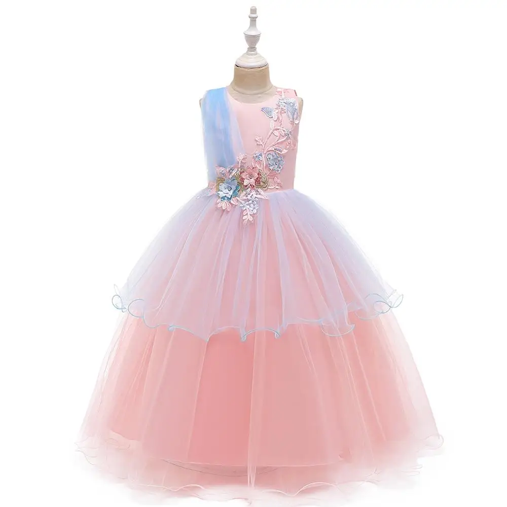 

Girls Party Dress Tulle Flower Girl Evening Birthday Dresses Kids Girl Ball Gown Clothing Halloween Costume 3-13 Years