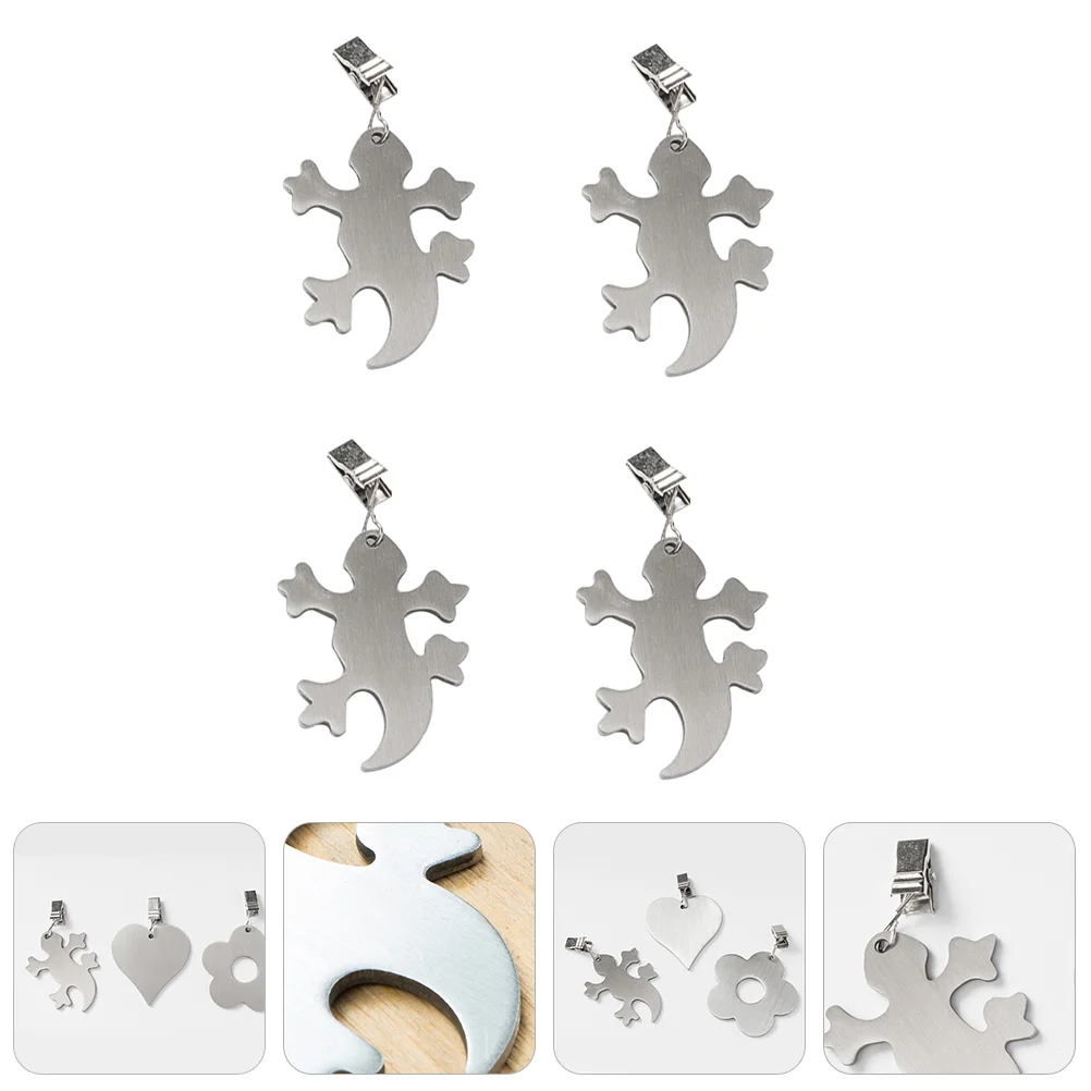 

4pcs Stainless Steel Heavy Duty Tablecloth Weights with Clips for Indoor Outdoor