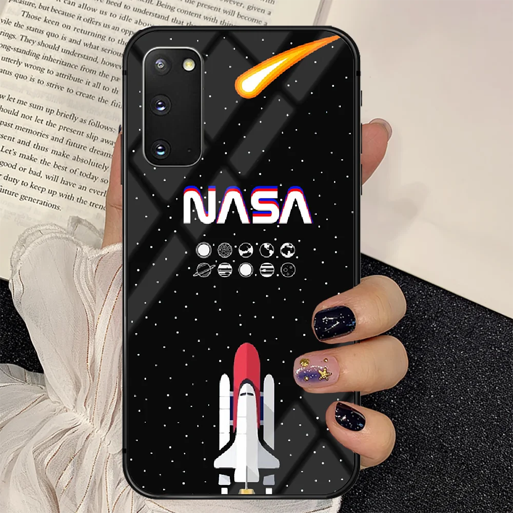 

Nasas Space Phone Tempered Glass Case Cover for Samsung Galaxy A M 12 20 21 30 31 40 50 51 52 70 71 72 E S Silicone Tpu Luxury