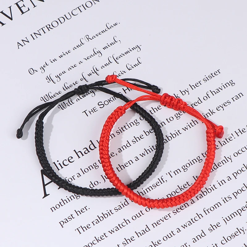 

1PCS Red Rope Lucky Weave Bracelet Women Men Hand-knitted Stretch Charm Tibetan Braided Bracelets Friendship Bangles Best Gifts