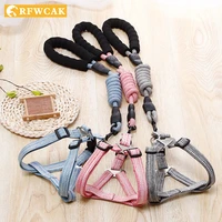 pet supplies new foam handle cat and dog seat belt traction rope flax round rope strong and durable dog chest back traction rope
