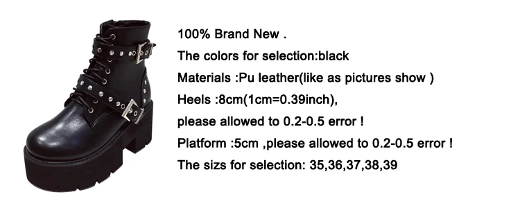 GBHHYNLH Ankle Boots Women Platform High Heels Female chunky boots women shoes winter Woman punk Boots Botas Feminino LJA858