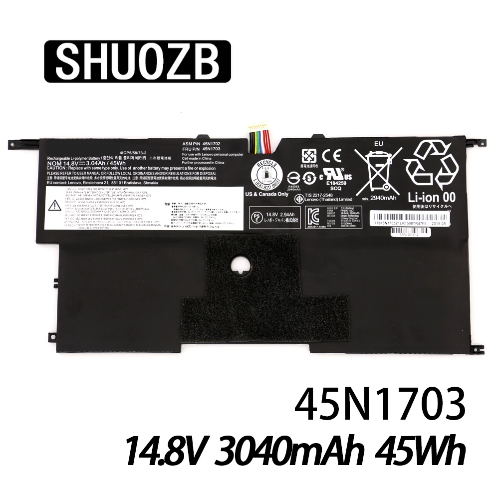 Bateria do Portátil para Lenovo Thinkpad Carbono Gen3 20a7 20a8 Huawei – 2001-2 Shuozb 45wh 14.8v 45n1703 45n1700 45n1701 45n1702 x1