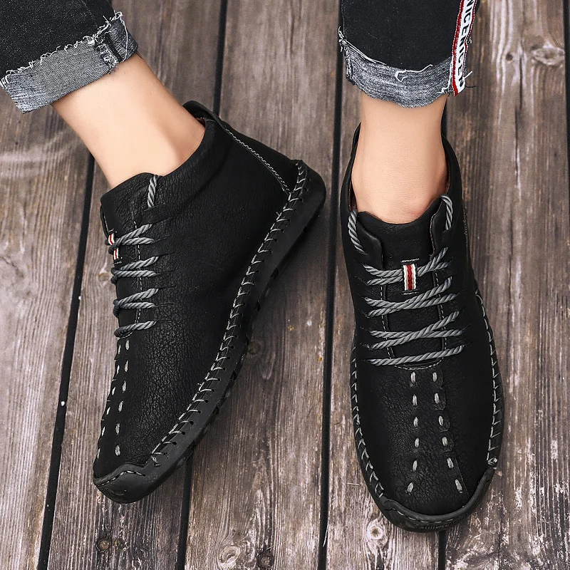 

Large Size 39-50 Male Casual Men shoes 2021 Fashion New Leather Fur Handmade Vintage High Tops Male Boots Warm Sneakers Hombres