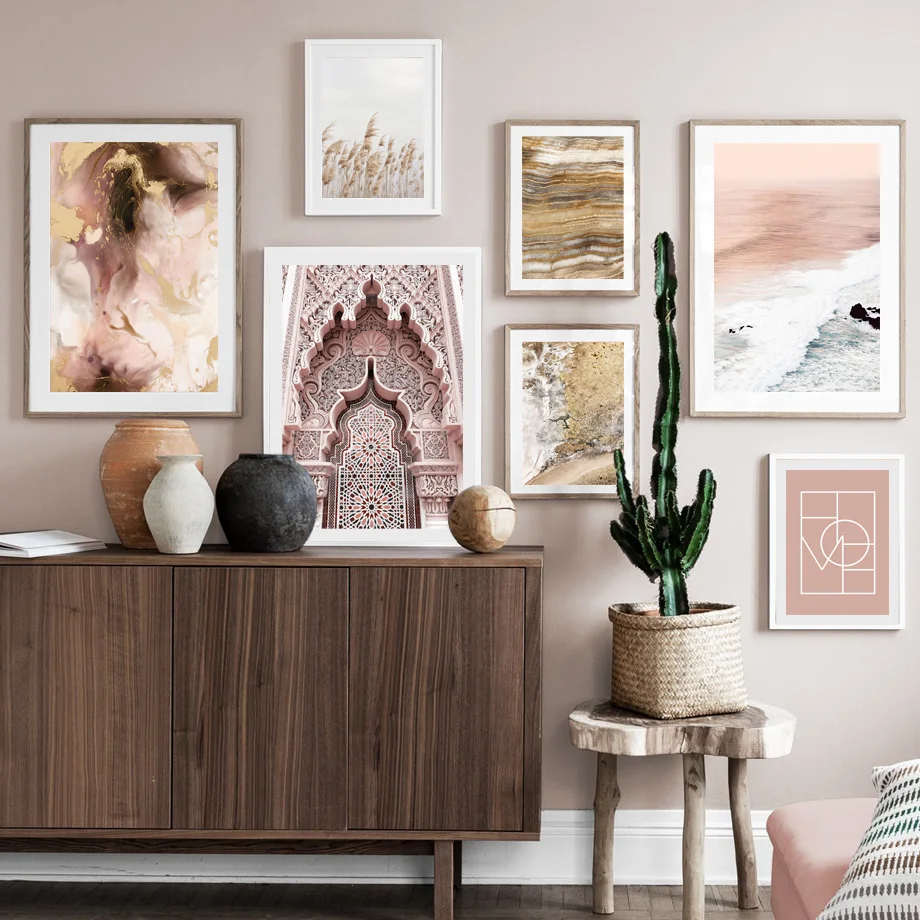 Марокканская марракейская трава пастельные Волны Абстрактный скандинавский