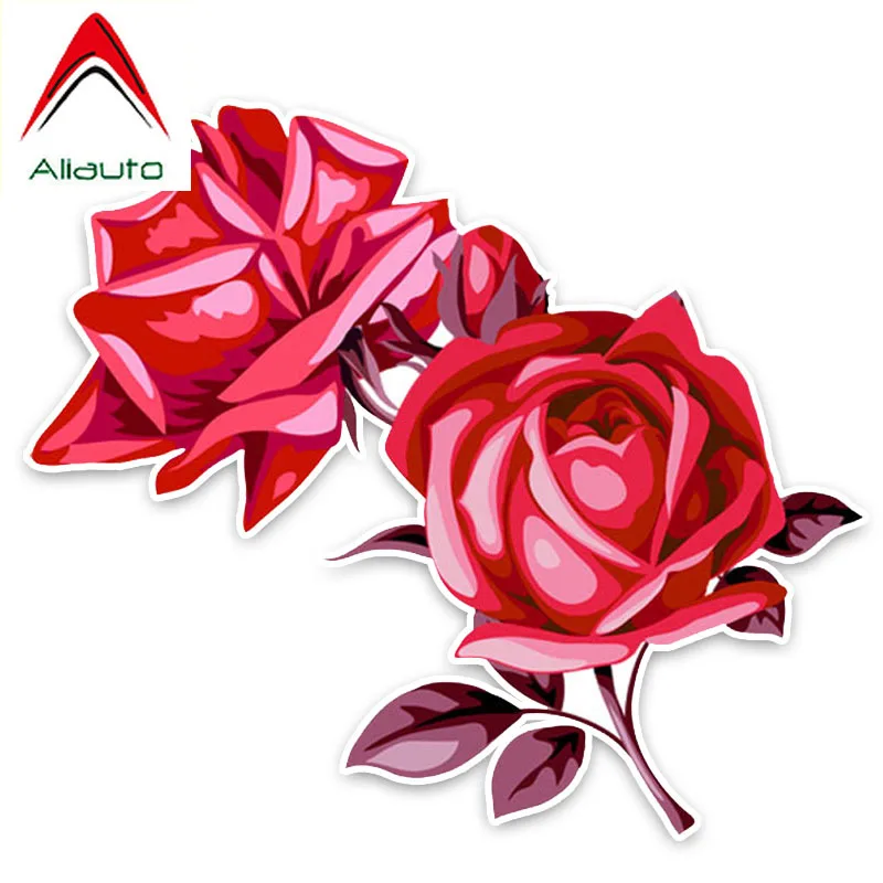 

Красивые автомобильные наклейки Aliauto с цветами, очаровательные красные розы, Декор, виниловые наклейки для Mazda 6 Peugeot 206 Land Rover Opel ,15 см * 13 см