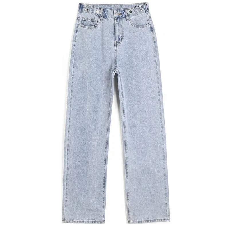 

Jeans Women Summer Thin Simple XXL Baggy Ins Mopping High Waist Leisure Chic Straight Denim Trousers Korean Style All-match Slim