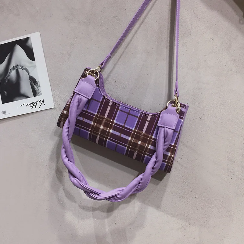 

Retro Lattice Crossbody Bag 2020 New Quality Pu Leather Women's Designer Handbag Weave Shoulder Strap Shoulder Messenger Bag