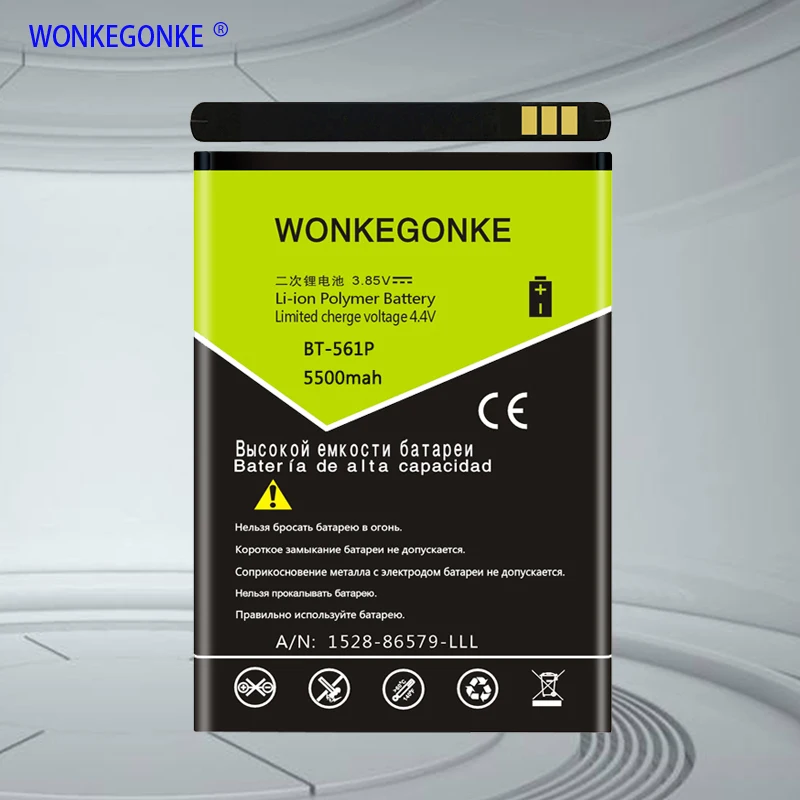 Аккумулятор WONKEGONKE 5500 мАч для LEAGOO Shark BT 561P Battery BT561P|Аккумуляторы мобильных