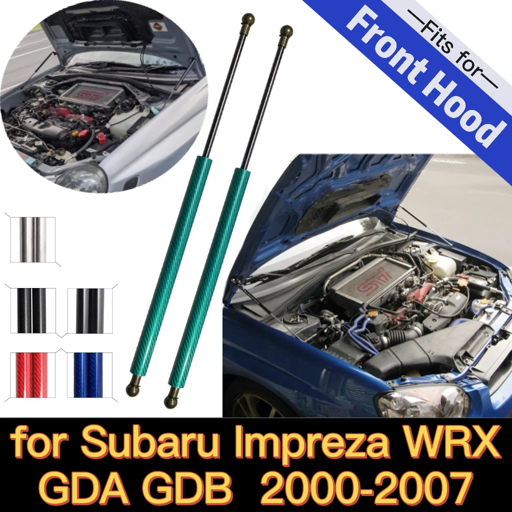 Hood Bonnet Struts for Subaru Impreza WRX GDA GDB 2000-2007 Front Modify Gas Springs Lift Support Shock Damper Carbon Fiber Prop