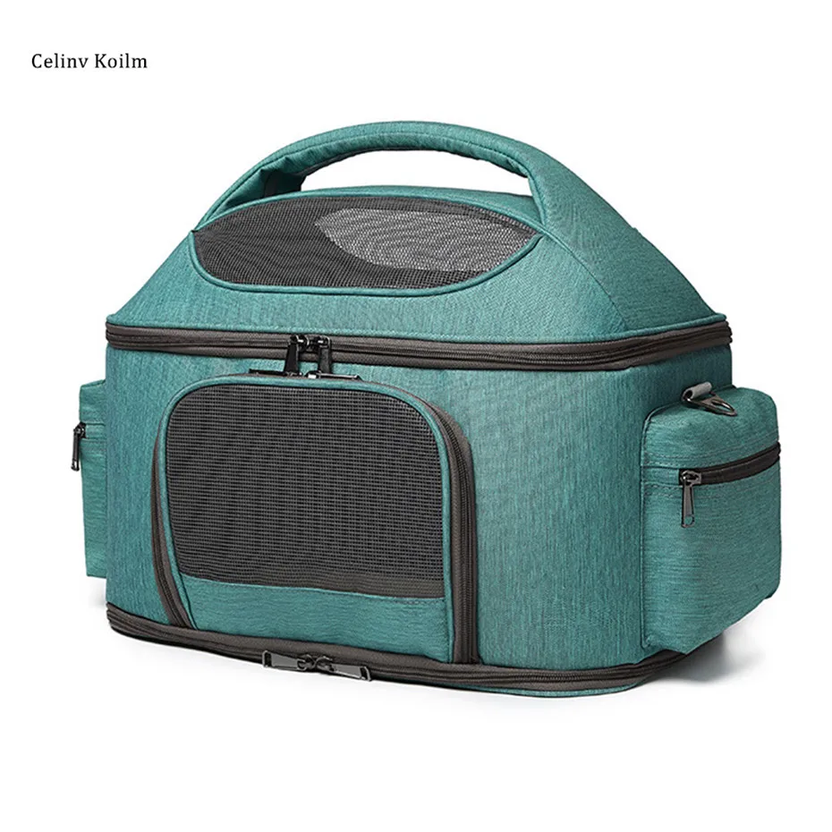 

Celinv Koilm Pure Color Portable Pet Bags Out Car Bath Travel Puppy Foldable Pet Shoulder Bag Pet Breathable Tote Crossbody