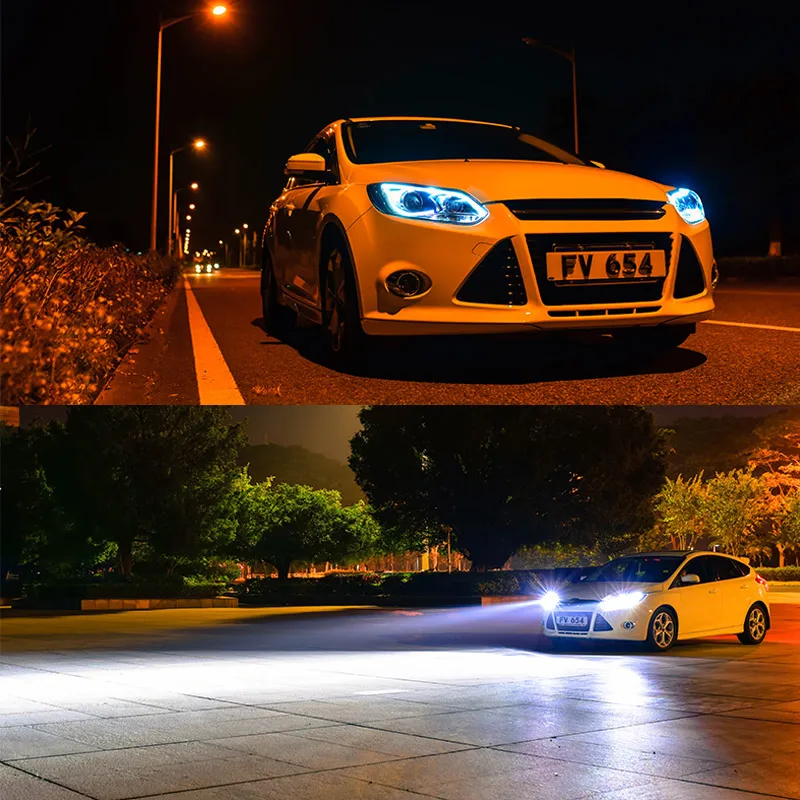 Головной светильник в сборе для Ford Focus 2012 2013 2014 левый и правый с светодиодный DRL бег желтый Поворотная