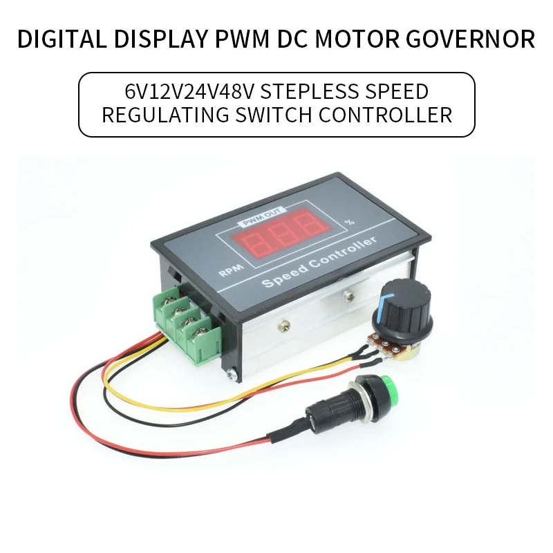 30A цифровой светодиодный дисплей 0 ~ 100% Регулируемый DC 6V 12V 24V 48V контроллер