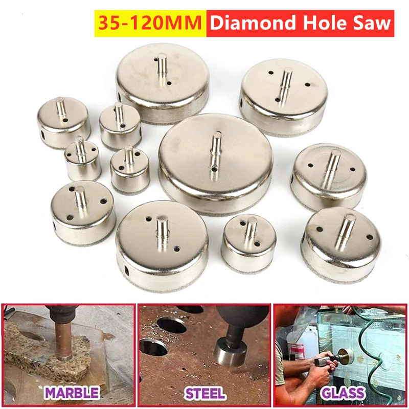 

1PC 35-120mm Diamond Glass Drill Bit Diamond Tools Hole Saw Cutting Tools Use for Glass Ceramic Tile Marble Saw Cutting Tool