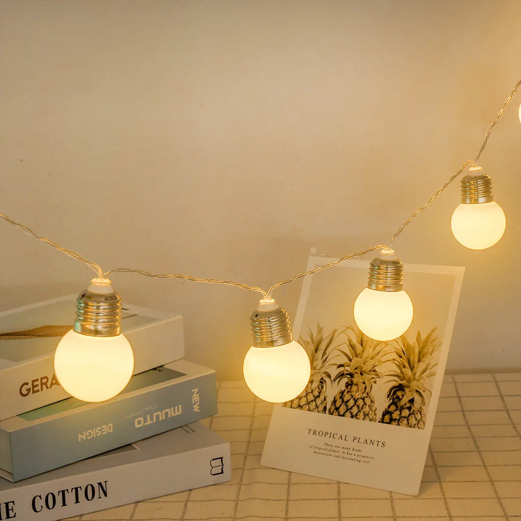 

Milky White Light Bulb Decorative String Lights House Christmas Day Lantern