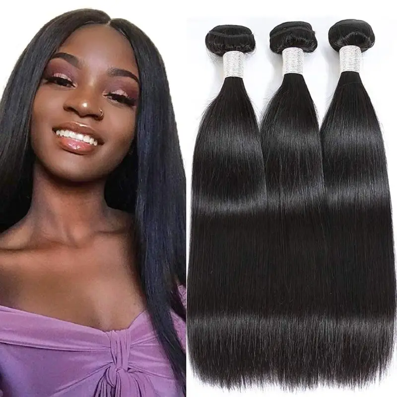 

3+1 3 Bundles with Closure Bliss Brazilian Human Hair Bundles Weave 28 30 Inches Straight Hair Bundles Body Wave Hair Extensions