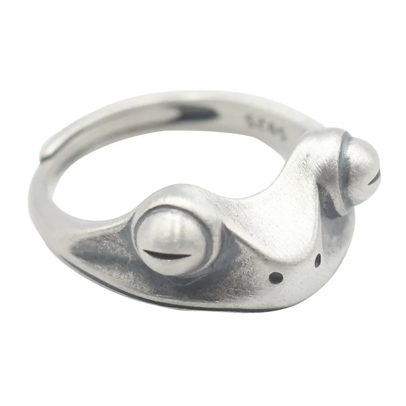 

Frog Ring Women 925 Silver Retro Personality Adjustable Ring Jewelry Men LL@17
