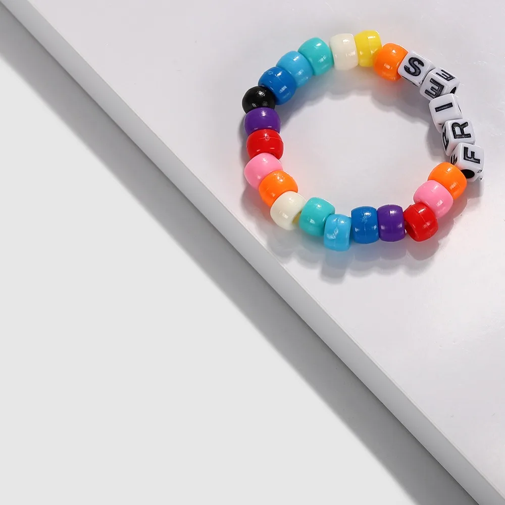 Ladyfirsy новинка 2019 акриловые разноцветные бусины браслет Женские аксессуары