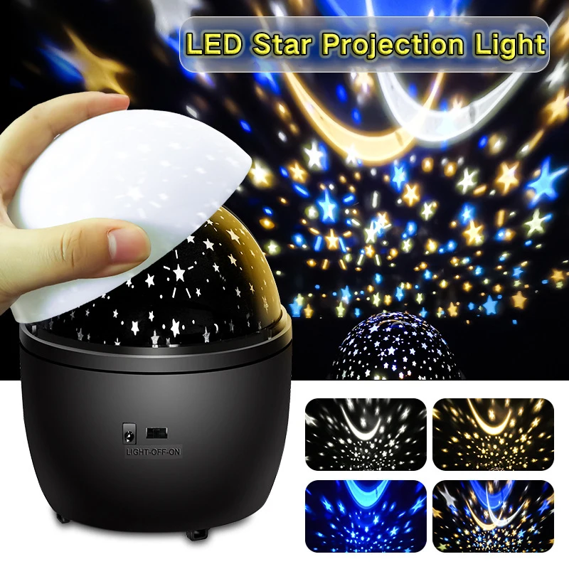 

Galaxy Starry Sky Projector Rotating Fairy LED Night Light USB Battery Powered Moon Bedside Lamp Children Gift For Home Decor