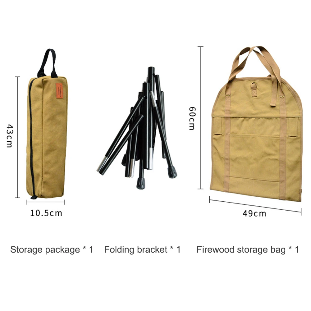 

Firewood Storage Bag Canvas Portable Outdoor Camping Wood Log Carrier Tote Bags Canvas Firewood Moistureproof Carrying