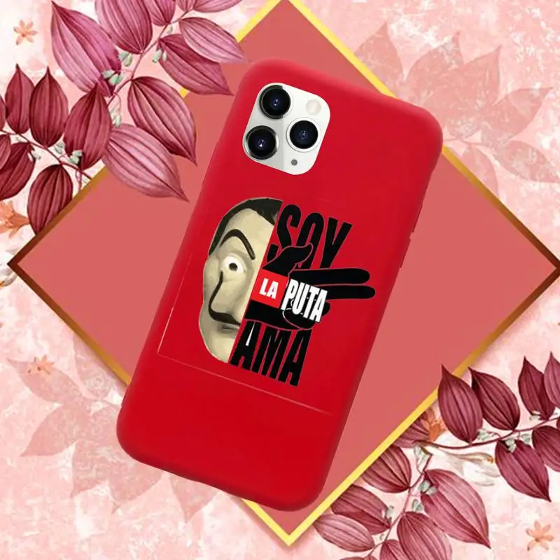 

La Casa de papel high quality Phone Case Candy Color for iPhone 6 7 8 11 12 s mini pro X XS XR MAX Plus