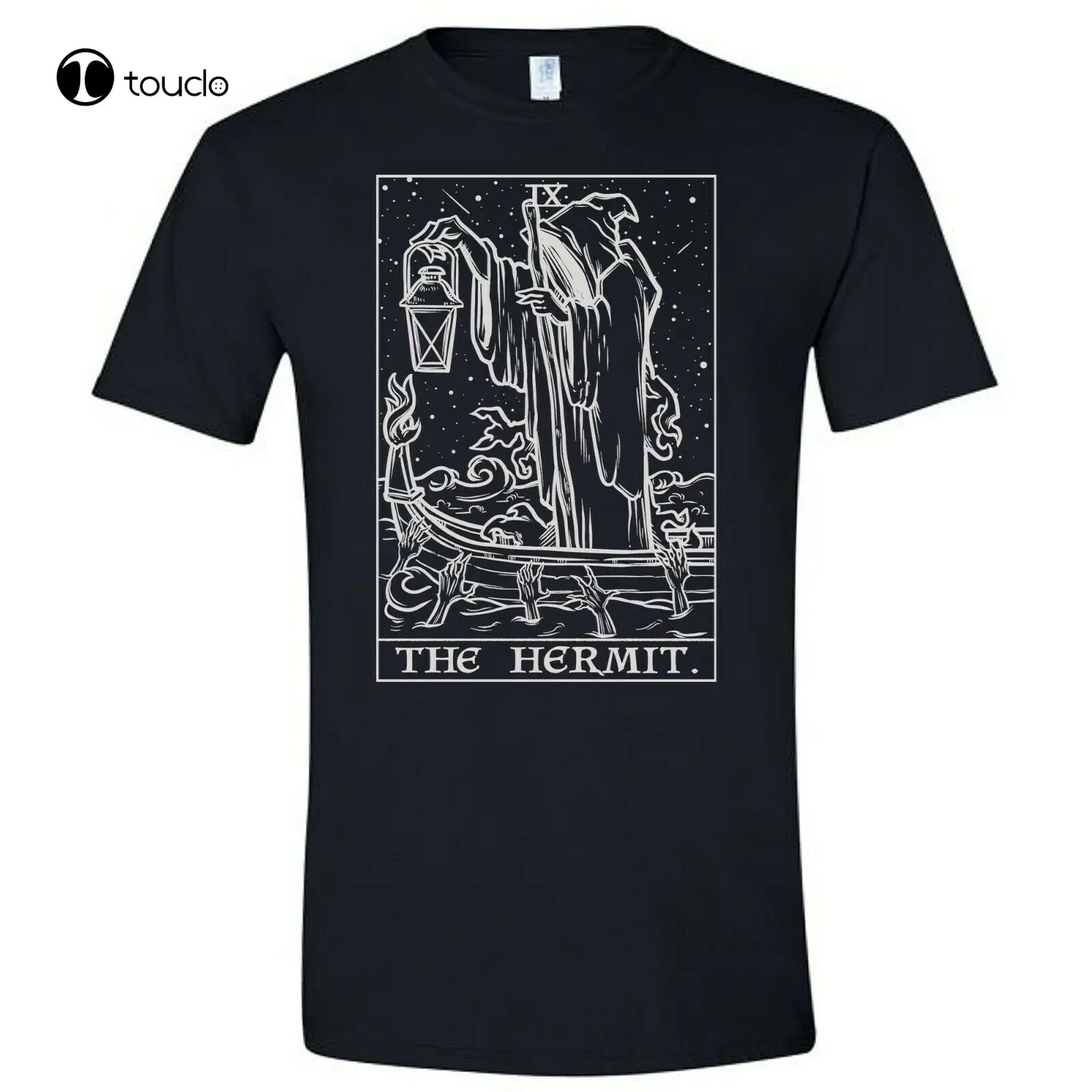 The Hermit Tarot Card Shirt Grim Reaper Halloween Gothic T Shirt Goth Clothing