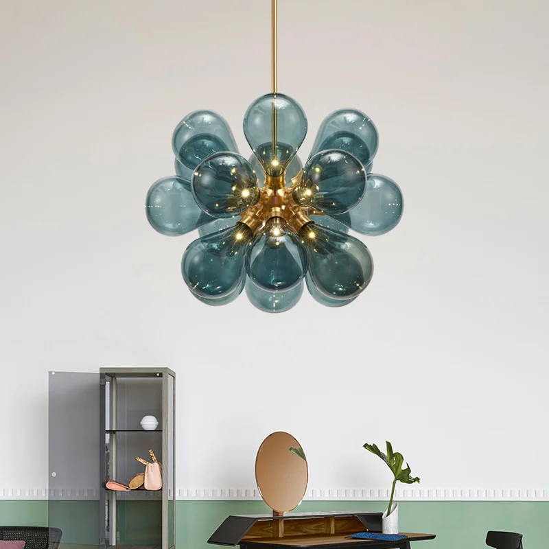 

Nordic Glass Bubbles Parlor Pendant Light Loft Deco Hotel Hall Bedroom Dining Room Suspension Lamp Chandeliers For Livingroom