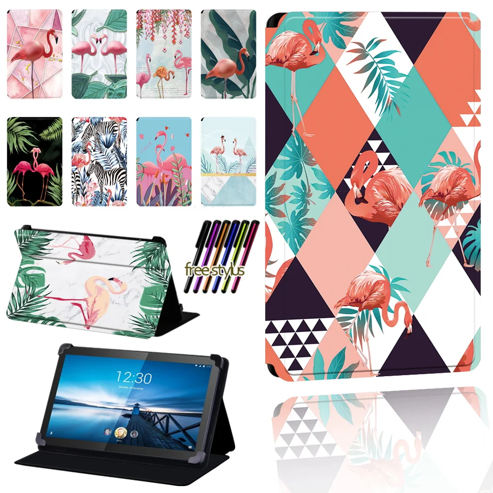 

Flamingo Tablet Case for Lenovo Smart Tab M8 8" / Tab M10 10.1" Tablet Leather Folding Stand Protective Case Cover