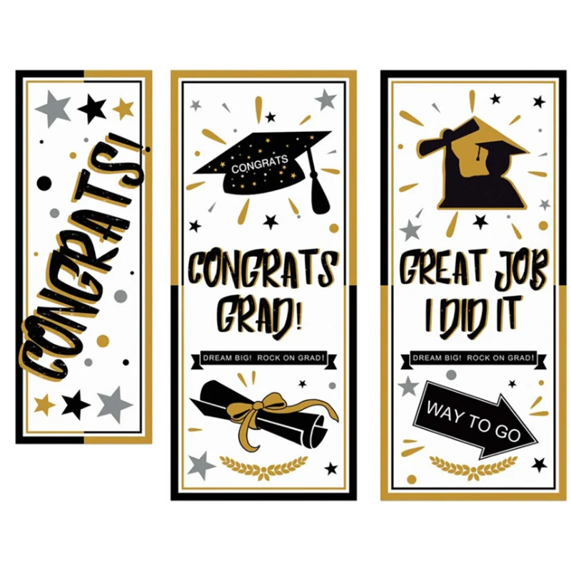 

3Pcs/set 2021 Graduation Banner Congratulation Party Supplies Strong Durable Graduation Couplet Graduation season couplet