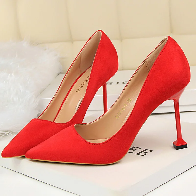Женская замшевая обувь на каблуке 2021 см сексуальная подходит для ночных клубов
