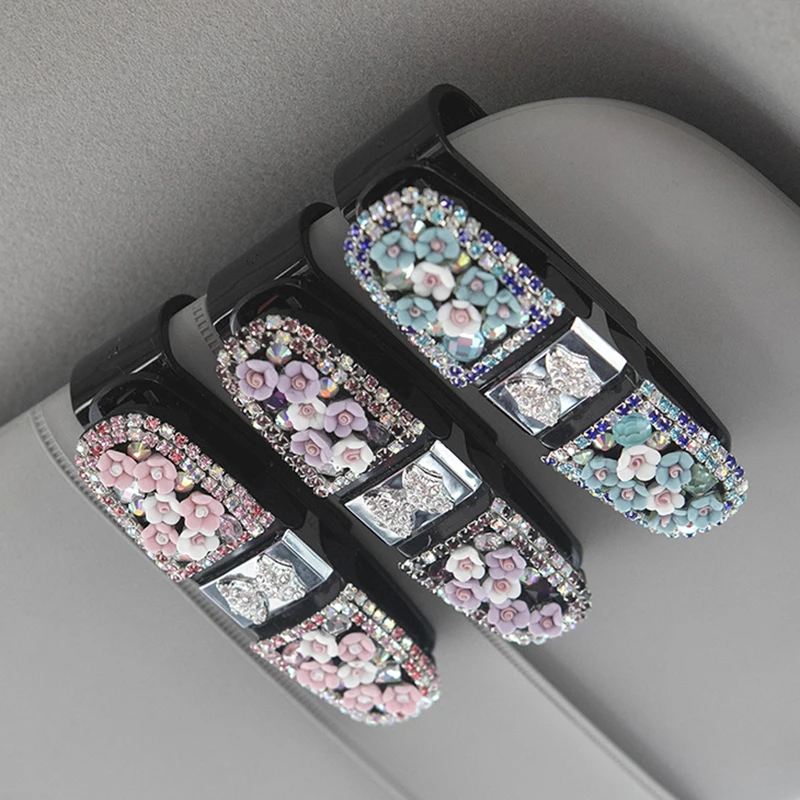 Блестящие автомобильные держатели для солнцезащитных очков зажим