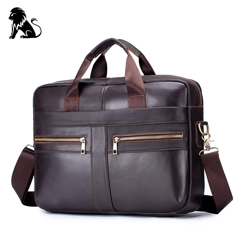 

New Genuine leather men's Briefcase vintage business computer bag fashion messenger bags man shoulder bag postman male Handbags