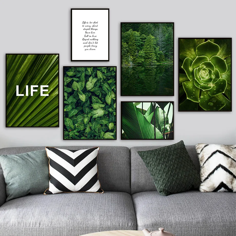 

Palm Banana Leaf Syringa Big Lotus Plant Wall Art Canvas Painting Nordic Posters And Prints Wall Pictures For Living Room Decor