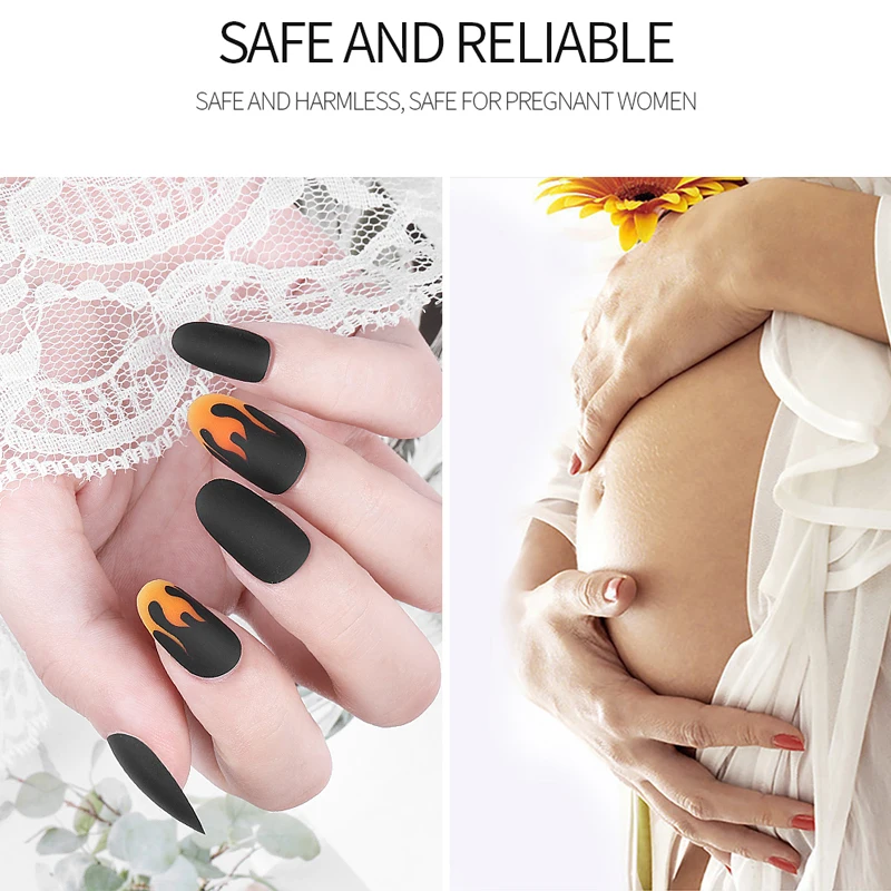 24 шт/лот огненный Дизайн полное покрытие матовые поддельные ногти ABS