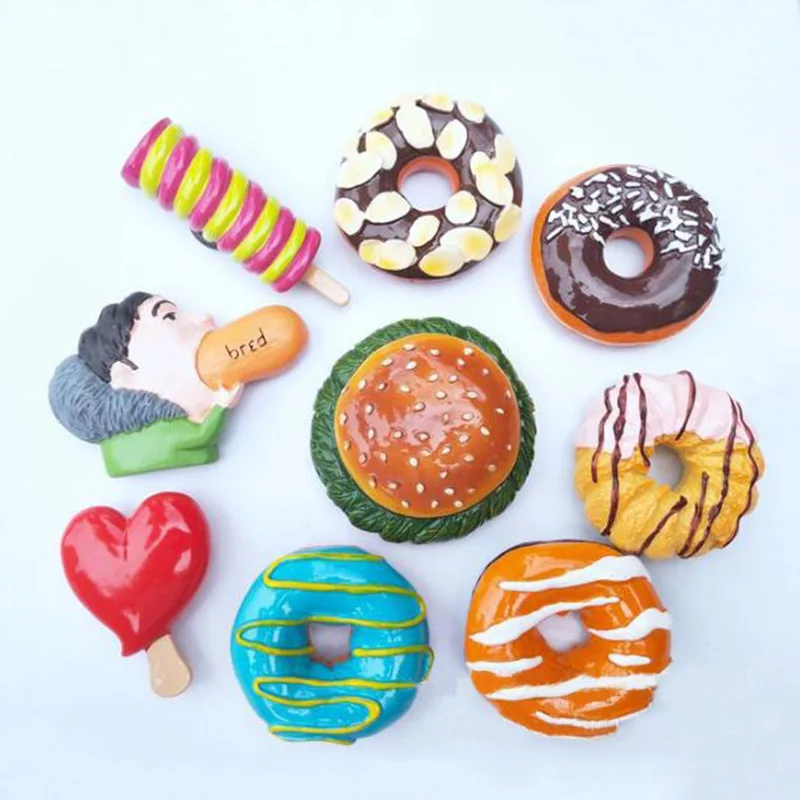 Домашняя красивая обувь магнит на холодильник Моделирование еда Пончик