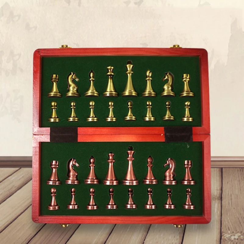 

Checkers Chess 50cm Large Gifts Foldable Vintage Chess Set Handmade Pieces Wood Table Juegos De Mesa Board Game Accessories QXF5