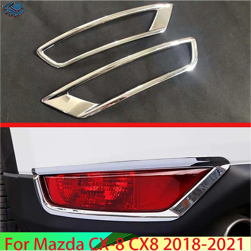 

Для Mazda CX-8 CX8 2018-2021 автомобильные аксессуары ABS хромированный задний отражатель противотумансветильник фара крышка облицовка ободок рамка у...