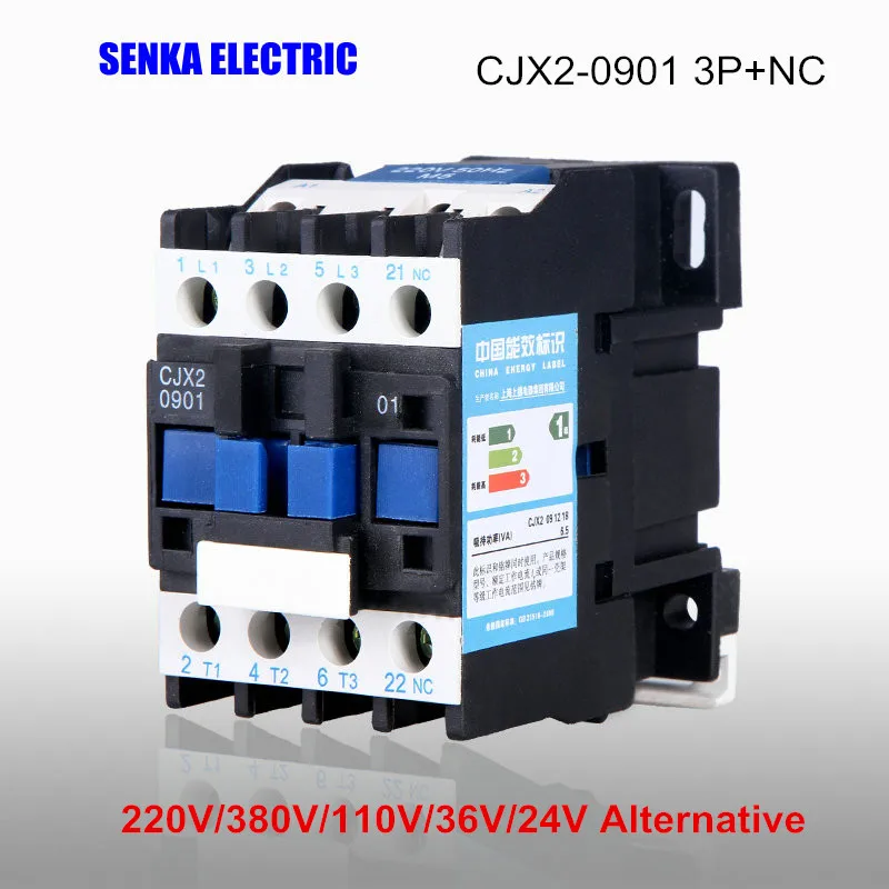 CJX2-0901 3P + NC 9A контактор переменного тока для управления двигателем LCD-0901 380V 220V 110V 36V