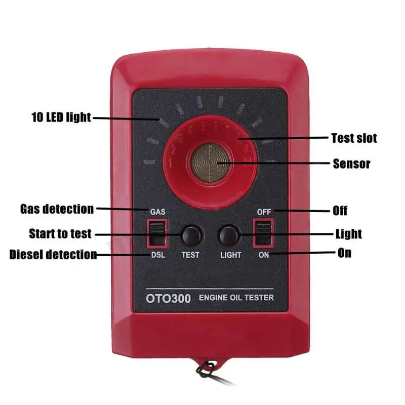 

12V LED Digital Automobile Car Oil Quality Tester Motor Engine Detector Gas Diesel Analyzer OTO300 Car Oil Quality Tester