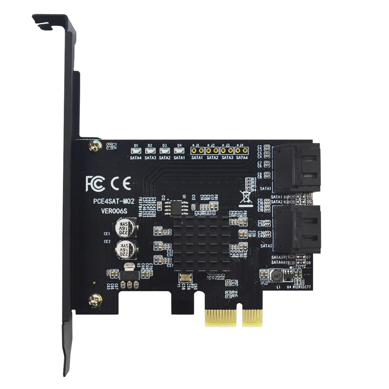 

NEW Marvell 88SE9215 4 Ports SATA 6G PCI Express Riser Card PCI-e To SATA III 3.0 Converter SATA3.0 HDD SSD IPFS for BTC Mining