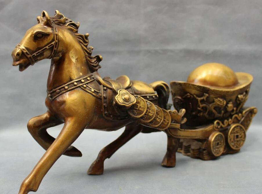 S3110 16 &quotкитайские бронзовые богатые монеты нарисованные лошадью RuYi Дракон YuanBao